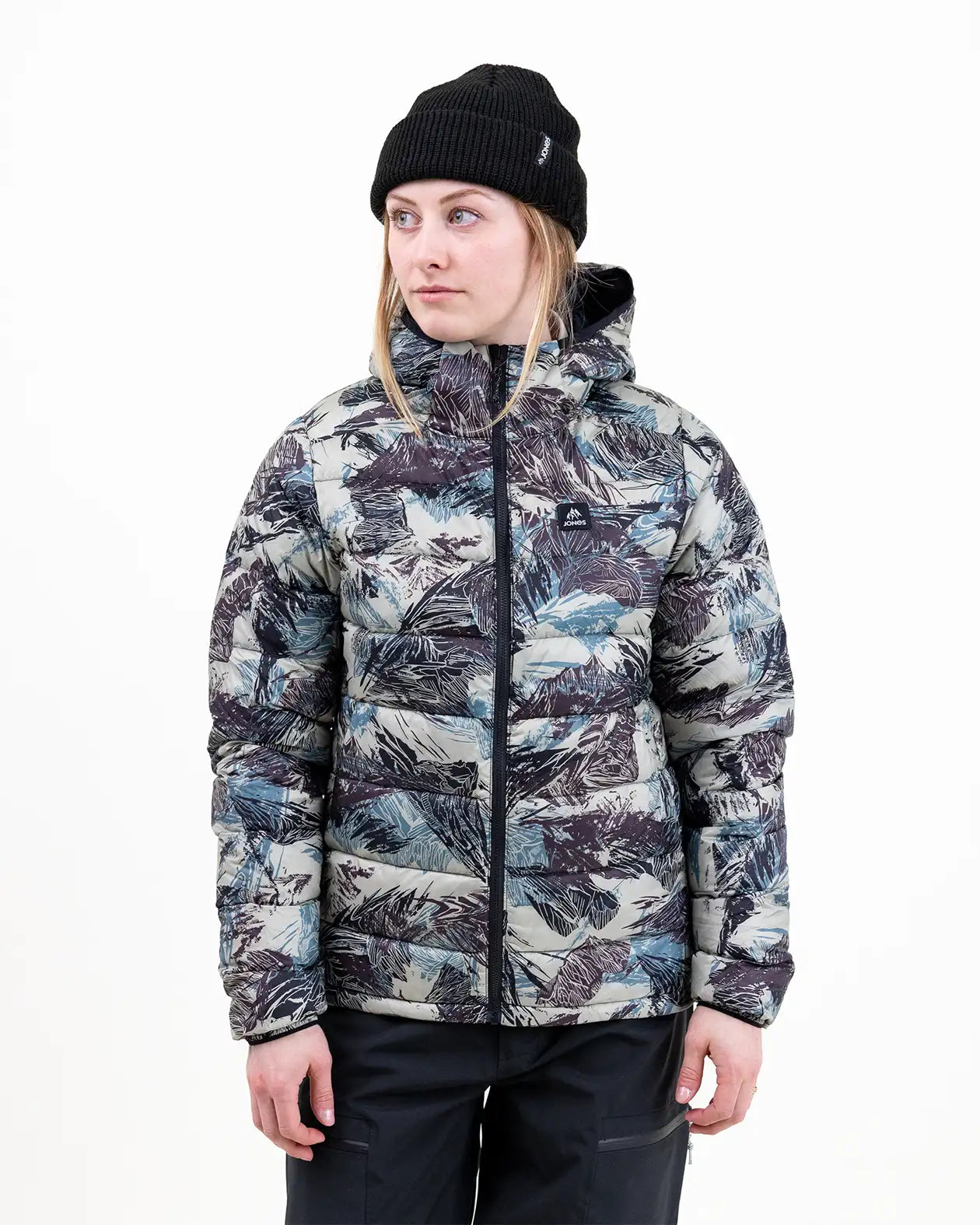Women’s Re-Up Recycled Down Hoodie | Jones Women’s Re-Up Recycled Down Hoodie Jones Snowboards High Performance 7630949118219 J.26.JKW.RUH.GY.1XS.1