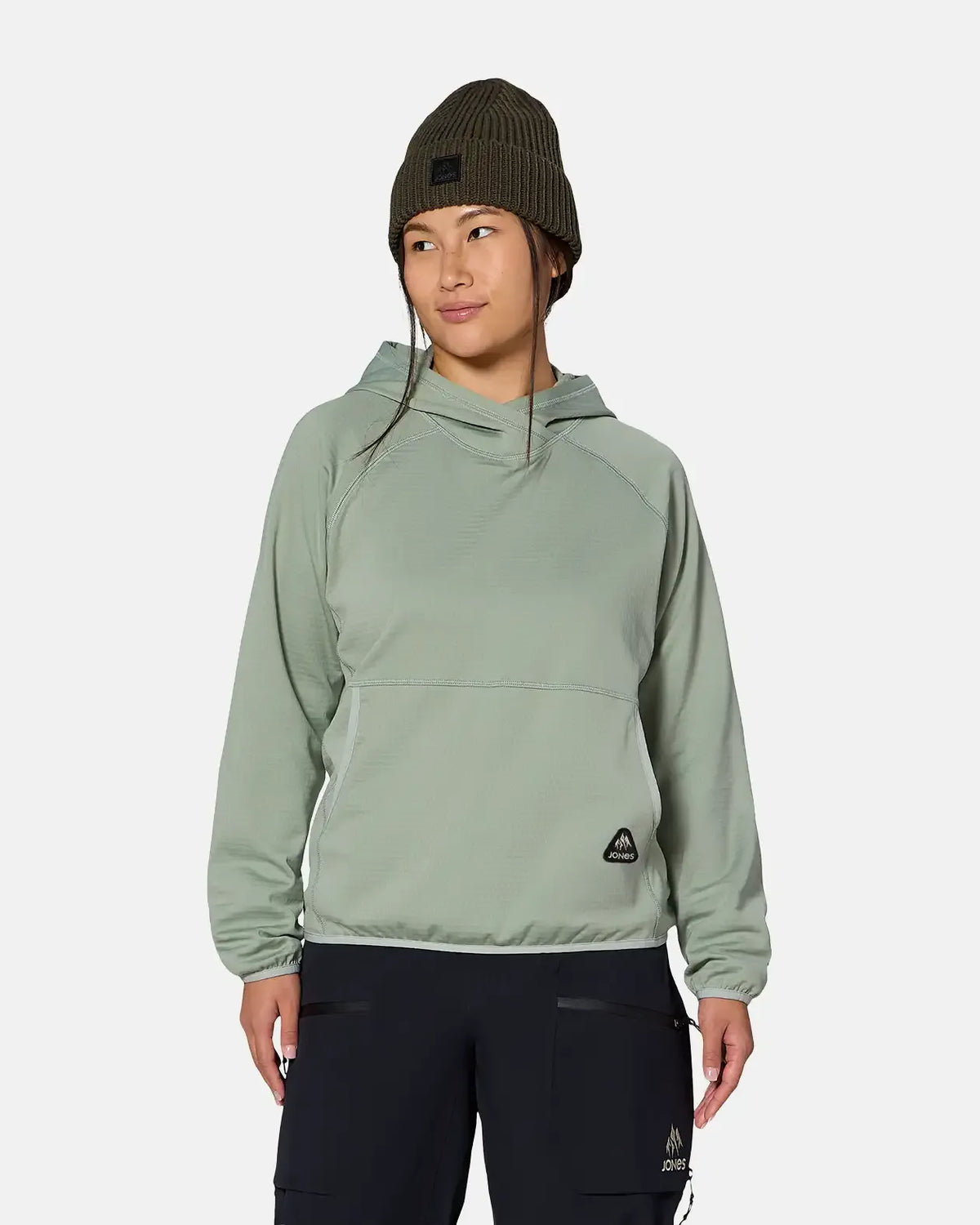 Women’s Flagship Grid Fleece Hooded Pullover Women’s Flagship Grid Fleece Hooded Pullover Apparel Technical Jones Snowboards High Performance 7630961816162 J.27.HOW.FLH.020.1XS.1